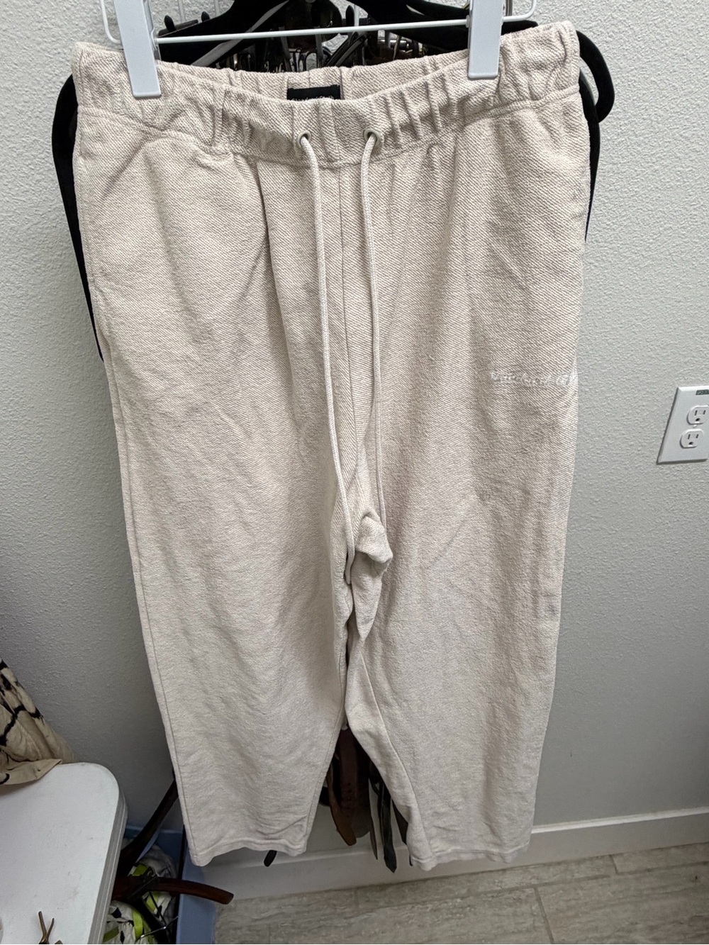 Standard Cloth (urban outfitters) Men's Cream Drawstring Relaxed-Fit Joggers